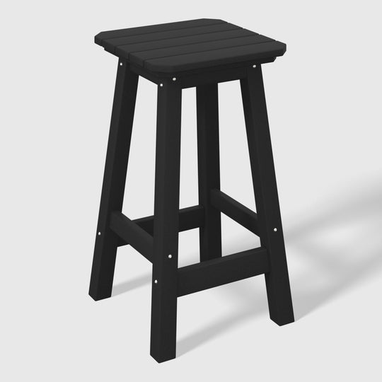 Malibu 24" HDPE Outdoor Patio Counter High Backless Square Bar Stool