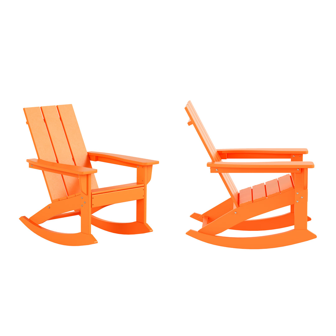 Ashore Outdoor Patio Modern Adirondack Rocking Chair (Set of 2)