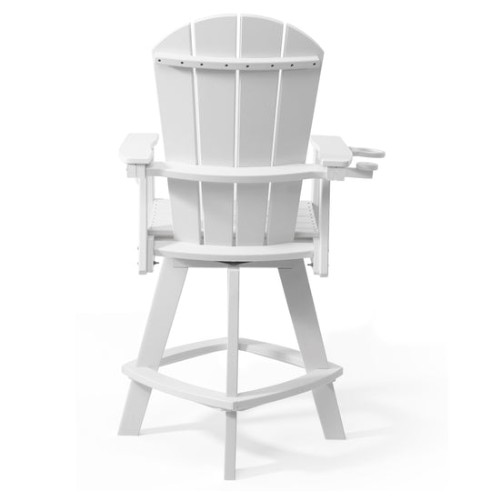 Malibu Outdoor HDPE Swivel Adirondack Bar Height Chair With Cup Holder