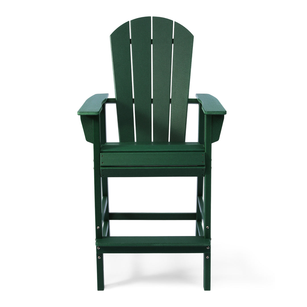 Malibu Outdoor HDPE Tall Adirondack Bar Height Chair With Cup Holder