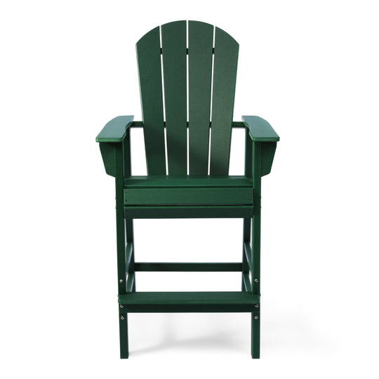 Malibu Outdoor HDPE Tall Adirondack Bar Height Chair With Cup Holder