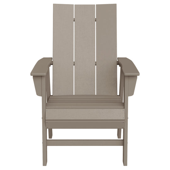 Ashore Outdoor Patio HDPE Plastic Modern Adirondack Dining Chair