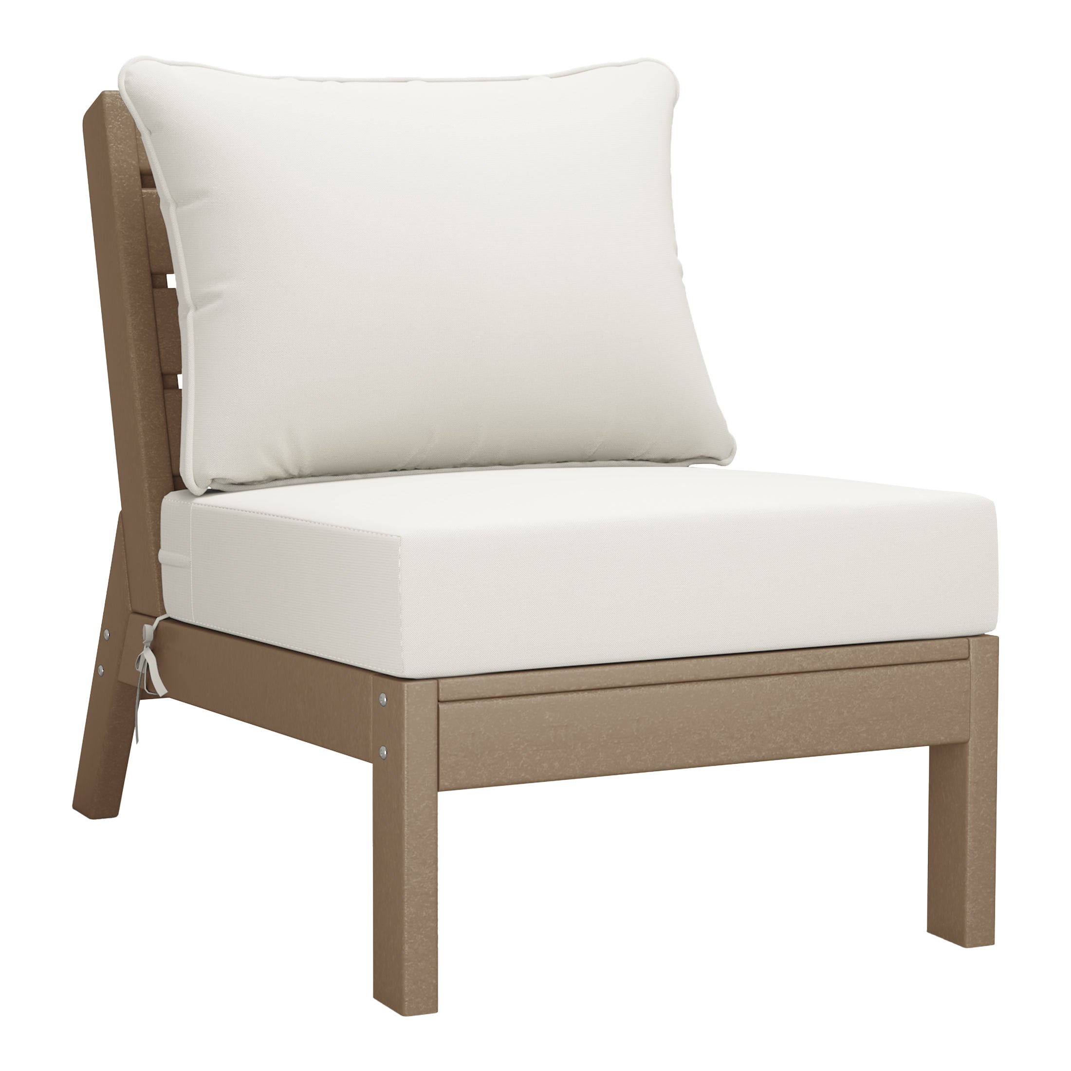 Avalon Outdoor 6-Piece Modular Sectional Patio Furniture Sofa Set in Weathered Wood Color Frame