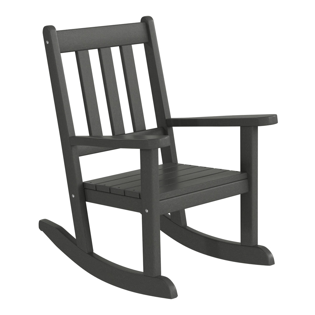 Malibu 3-Piece Kids Outdoor Rocking Chairs Set With Kids Square Side Table