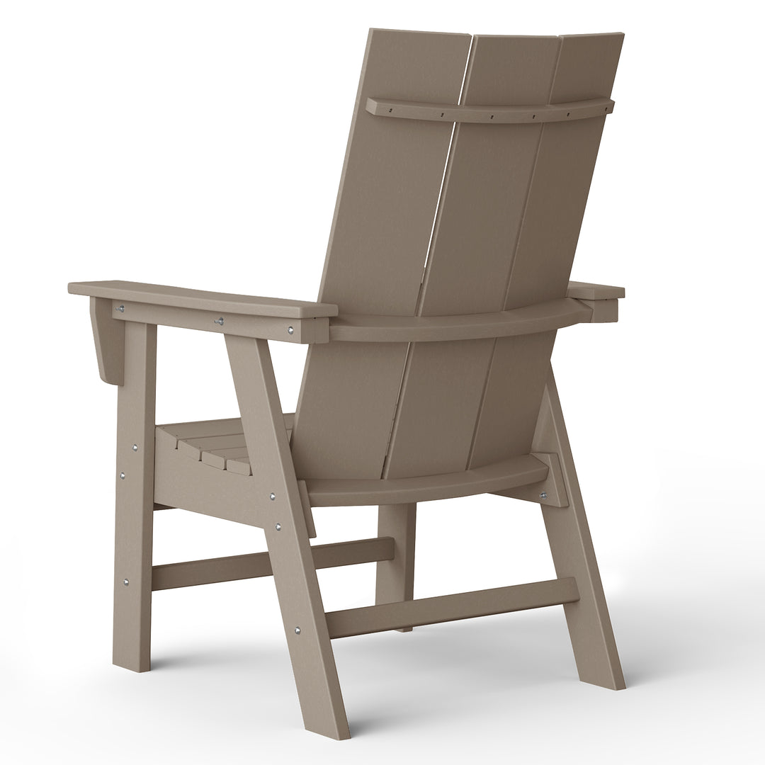 Ashore Outdoor Patio HDPE Plastic Modern Adirondack Dining Chair