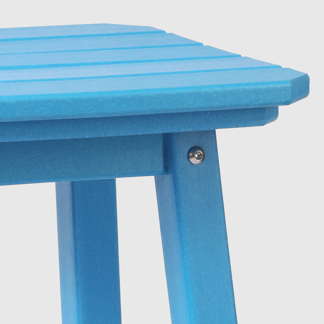 Malibu 24" HDPE Outdoor Patio Counter High Backless Square Bar Stool