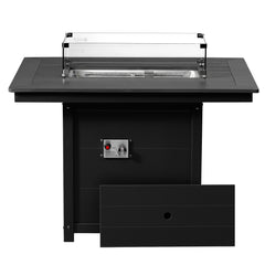Helios 46" Modern Outdoor Patio Gas Propane Rectangular Fire Pit Table