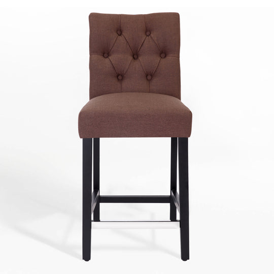 Hayes 24" Linen Fabric Tufted Counter Stool,Black