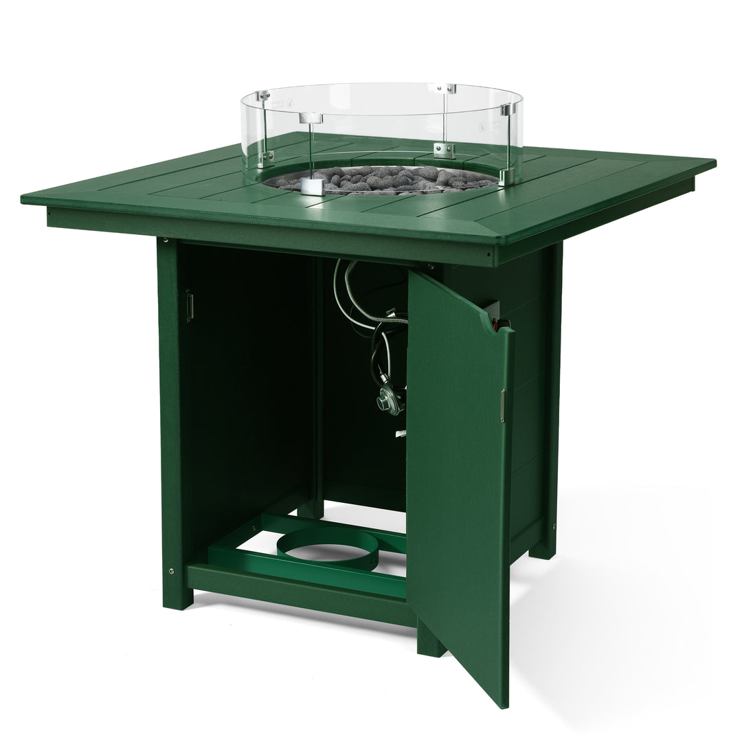 Helios 42" Modern Outdoor Patio Gas Propane Square Fire Pit Table
