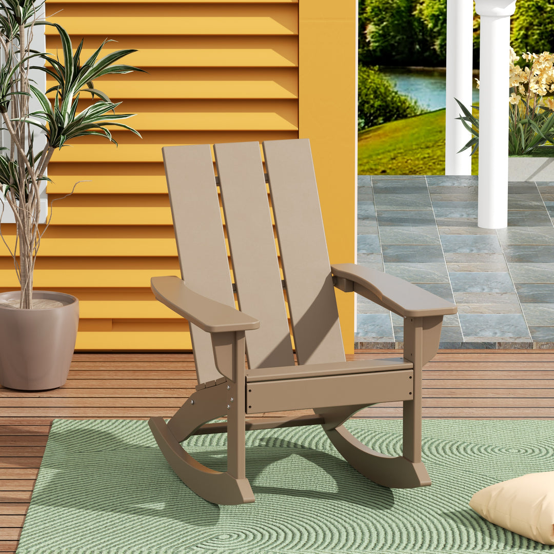 Ashore Outdoor Patio Modern Adirondack Rocking Chair