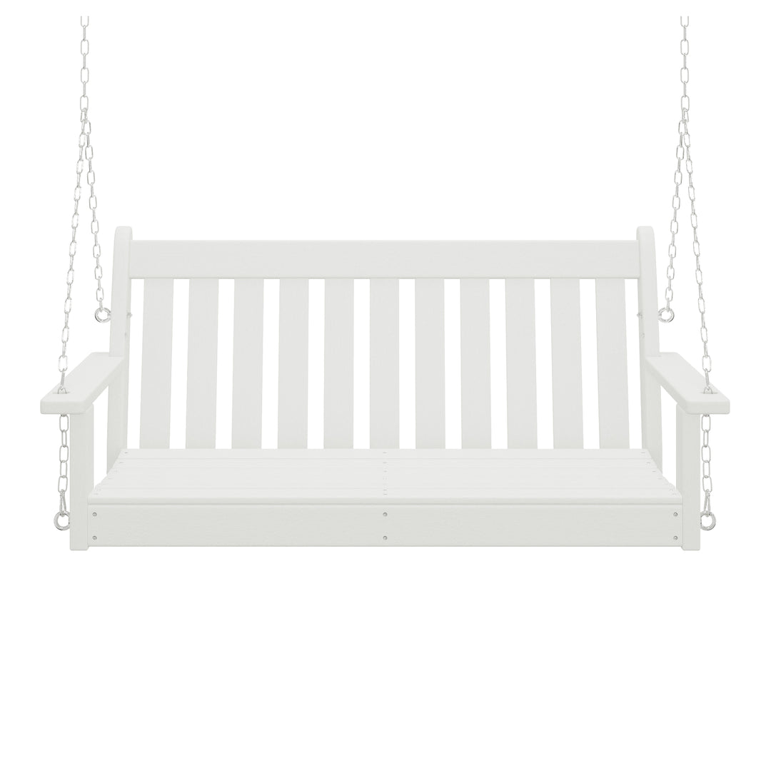 Malibu Outdoor Patio HDPE Hanging Front Porch Swing Bench