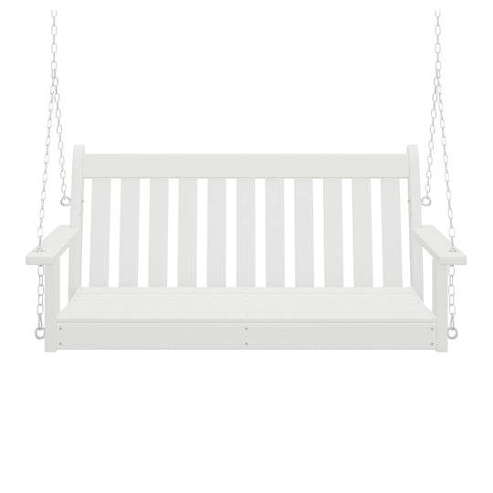 Malibu Outdoor Patio HDPE Hanging Front Porch Swing Bench