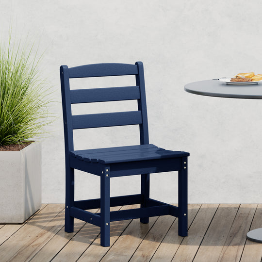 Ashore Outdoor HDPE Patio Classic Armless Dining Side Chair