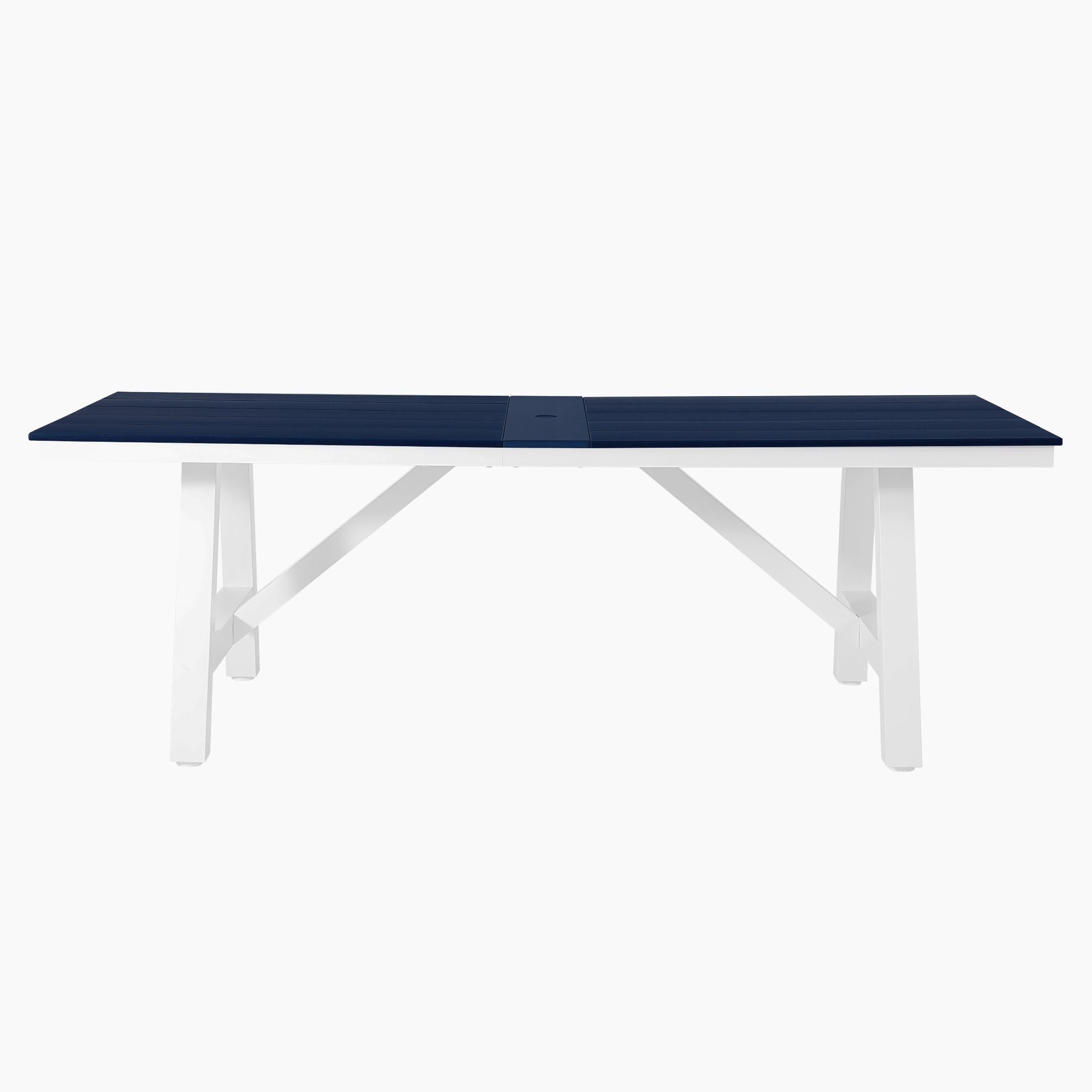 Cape May 7-Piece HDPE Outdoor Furniture Patio Dining Table With Umbrella Hole and Chairs Set For 6