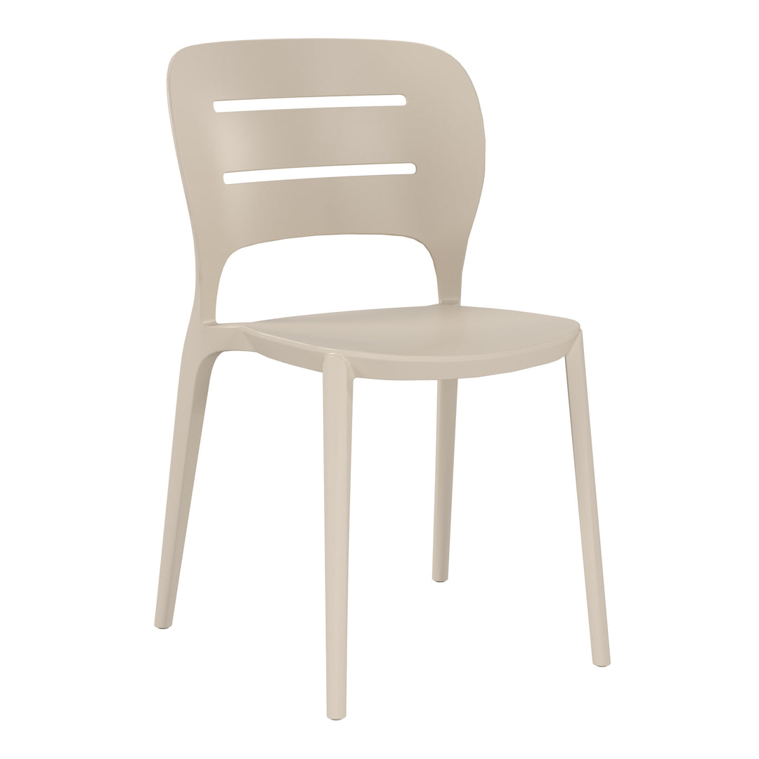 Playa Outdoor Modern Stackable Plastic Patio Dining Side Chairs (Set of 2)