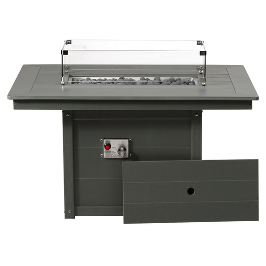 Helios 46" Modern Outdoor 55,000 BTU Patio Gas Propane Rectangle Deck Fire Pit Table