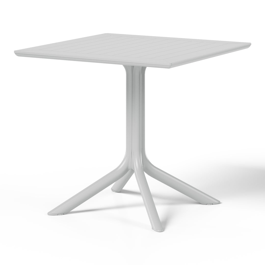 Playa 5-Piece Resin Square Patio Dining Table Set with Stackable Patio Dining Chairs