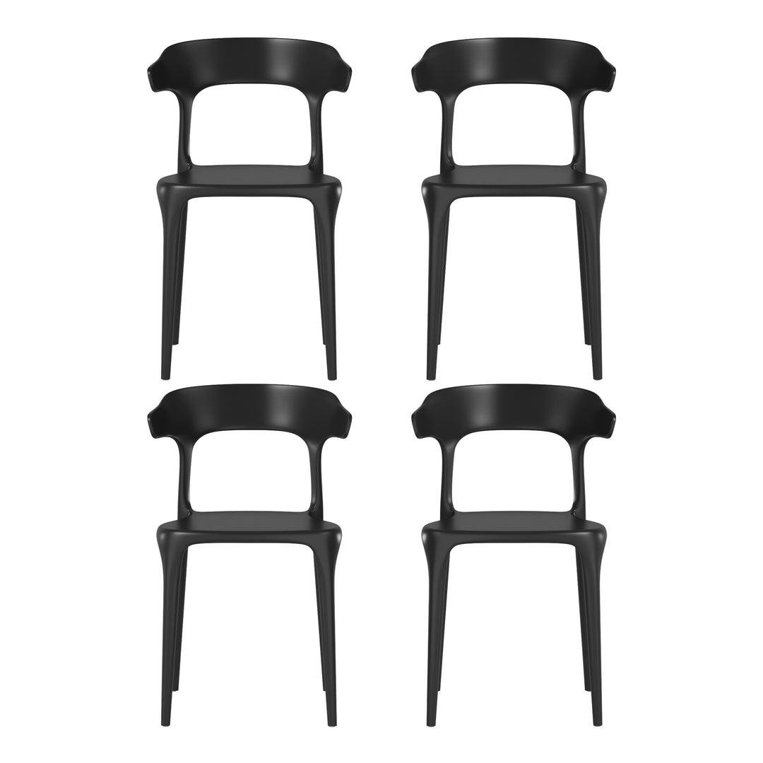 Playa Modern Stackable Resin Plastic Patio Dining Chair (Set of 4)