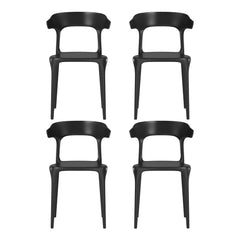 Playa Modern Stackable Resin Plastic Patio Dining Chair (Set of 4)