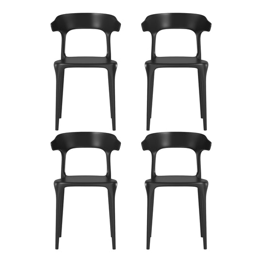 Playa Modern Stackable Resin Plastic Patio Dining Chair (Set of 4)