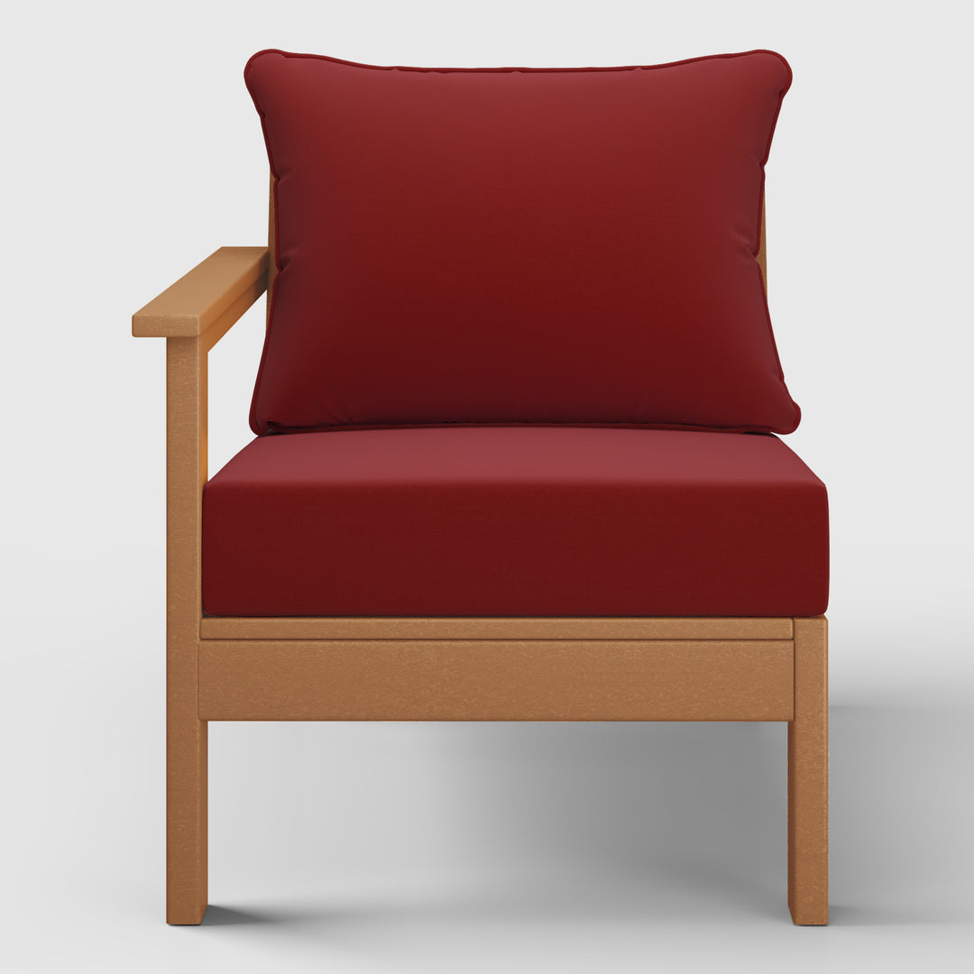 Avalon Outdoor Patio HDPE Left Arm Sectional Corner Club Chair with Patio Cushions