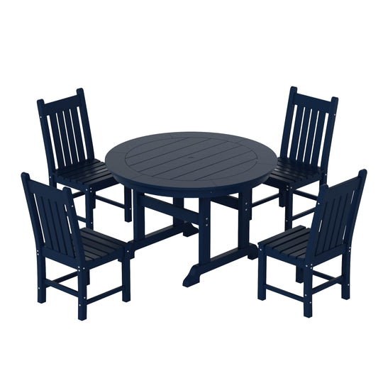 Malibu 5 Piece Outdoor Patio Dining Set Outdoor Round Table and Chair Set