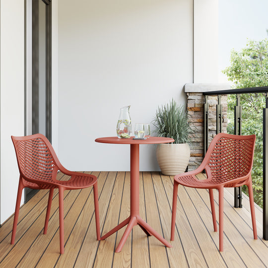 Playa 3-Piece Outdoor Resin Patio Bistro Set with Stackable Patio Dining Side Chairs