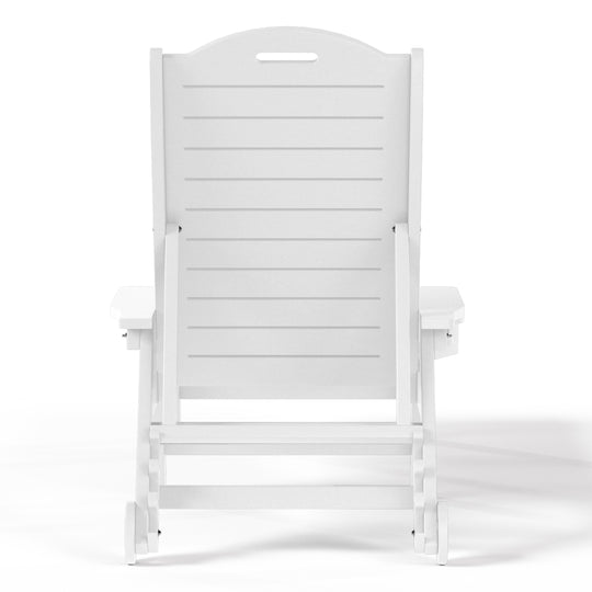 Aruba Outdoor HDPE Patio Chaise Lounge With Wheels & Cup Holder