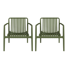 Playa Outdoor Modern Stackable Plastic Patio Club Armchairs (Set of 2)