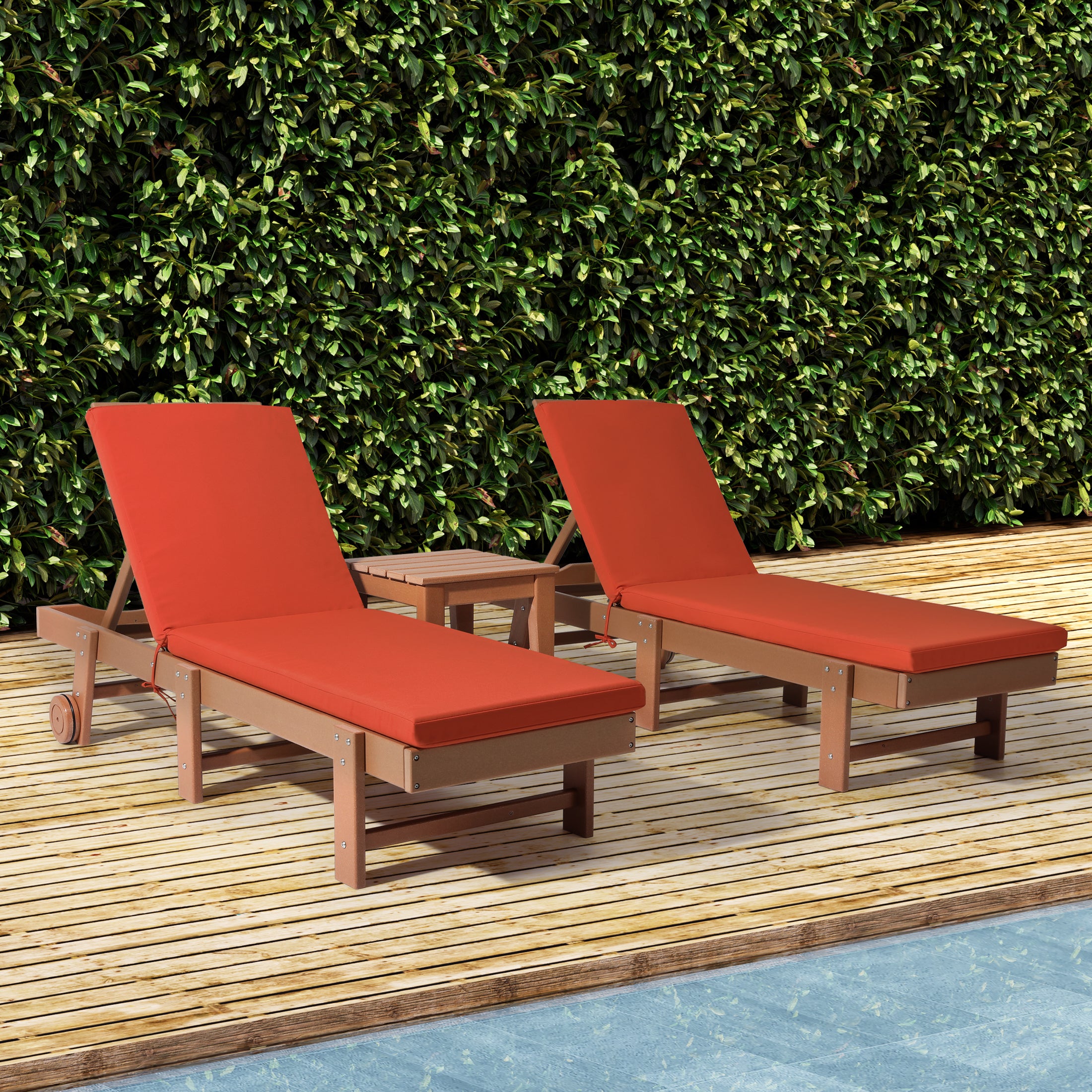 Solace Outdoor Chaise Lounge Chair Cushions Set of 2