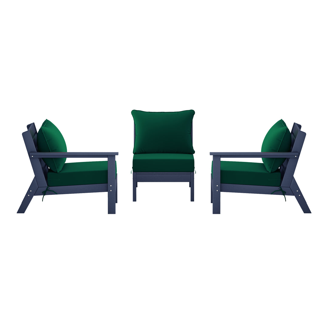 Avalon Outdoor Patio HDPE Sectional Sofa with Patio Cushions