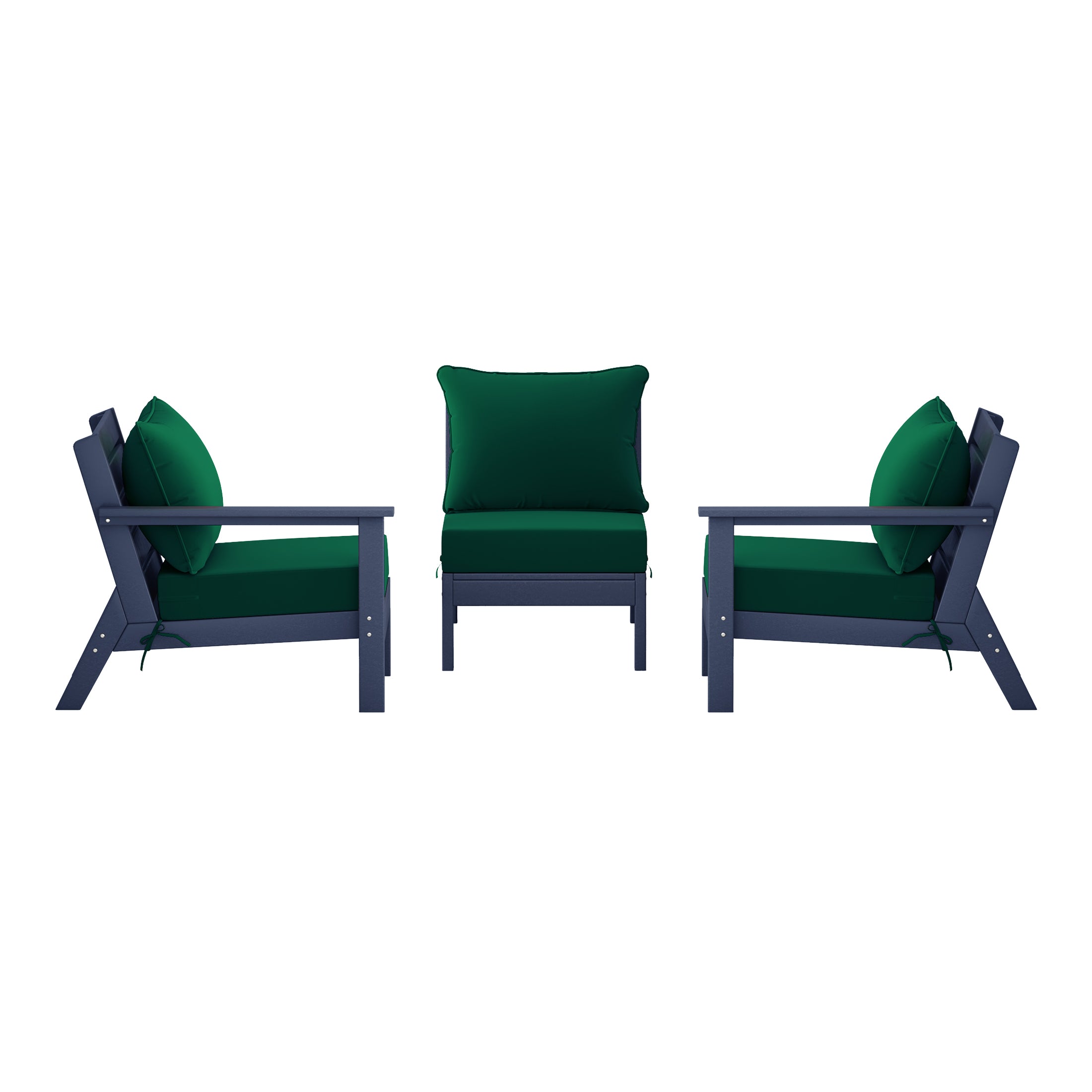 Avalon Outdoor Patio HDPE Sectional Sofa with Patio Cushions