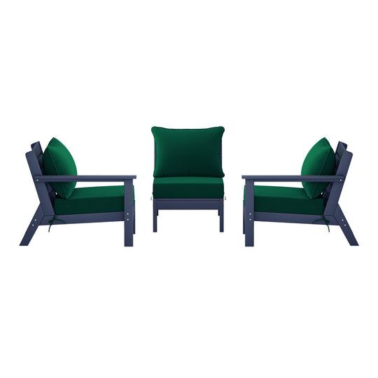 Avalon Outdoor Patio HDPE Sectional Sofa with Patio Cushions