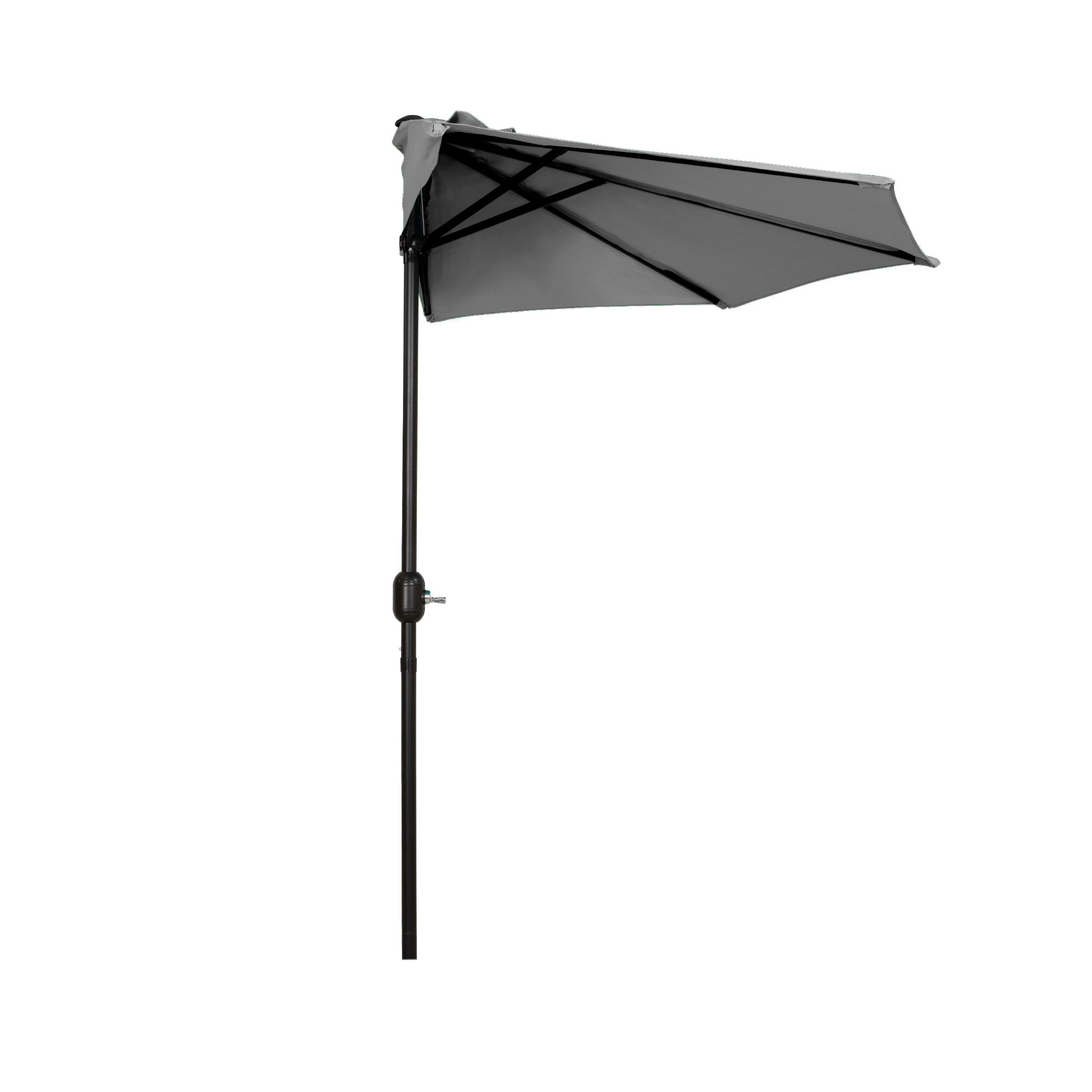 Lanai 9 ft. Aluminum Half Market Crank Lift Patio Umbrella