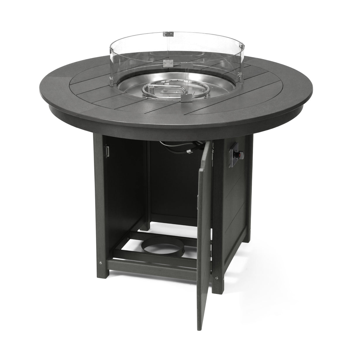 Helios 47" Modern Outdoor Patio Propane Round Counter Height Fire Pit Table