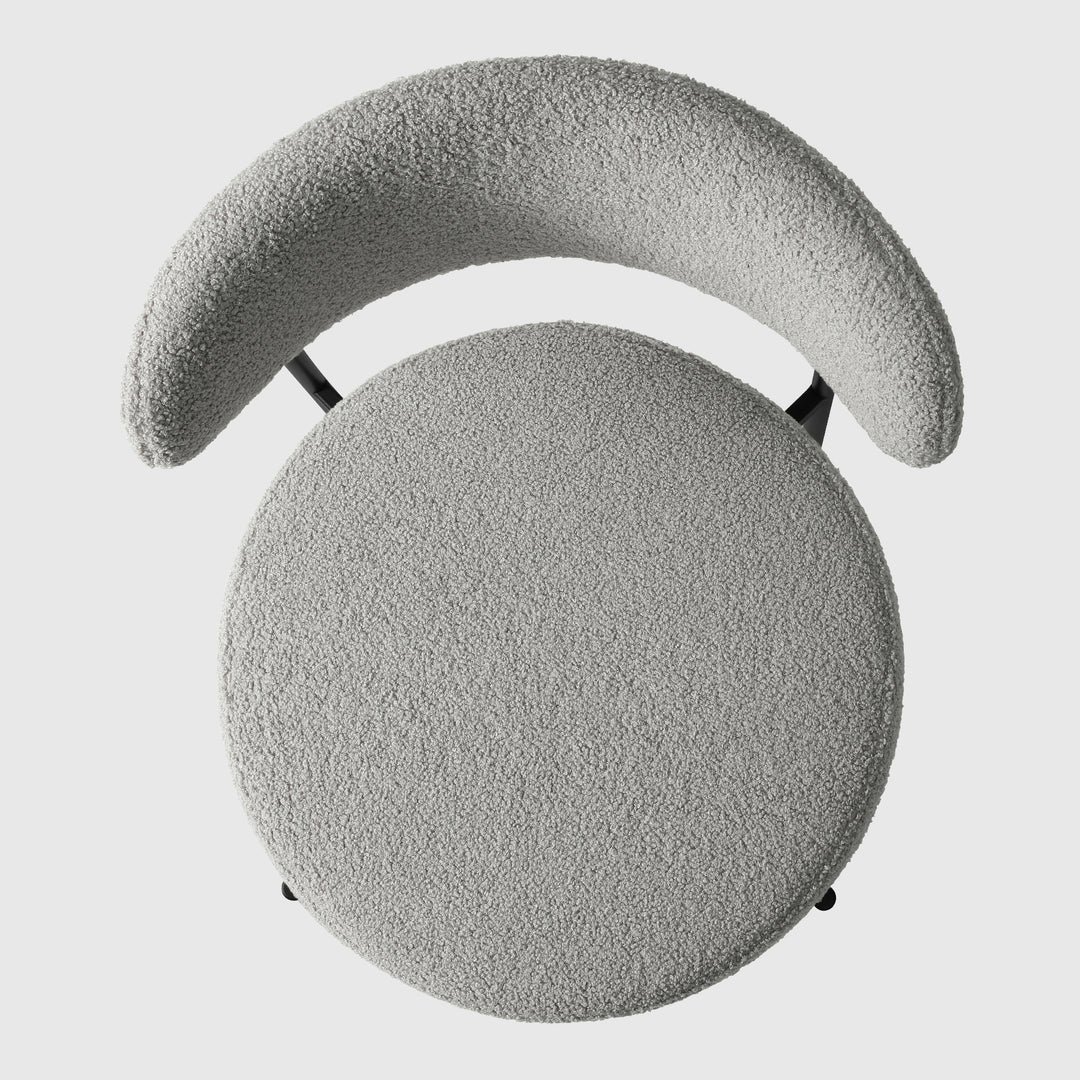 Alexandria Mid-Century Modern Upholstered Sherpa Round Dining Chairs (Set of 4)