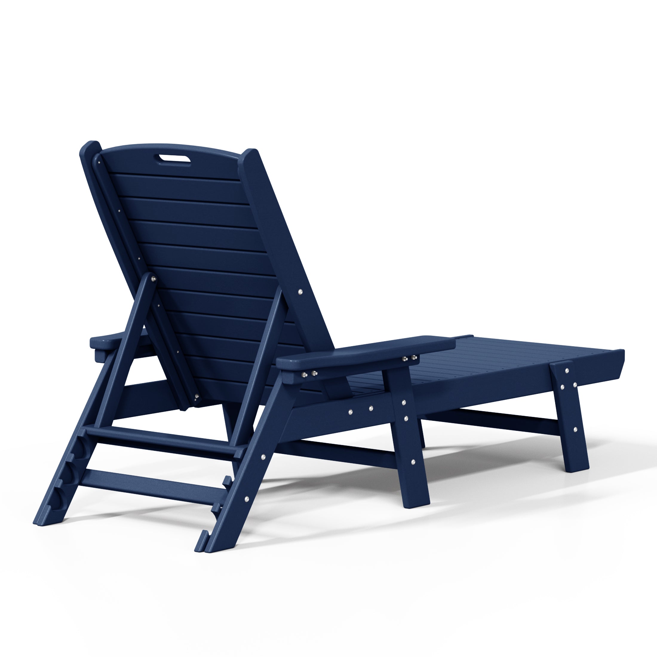 Malibu Poly Reclining Chaise Lounge Set With Table