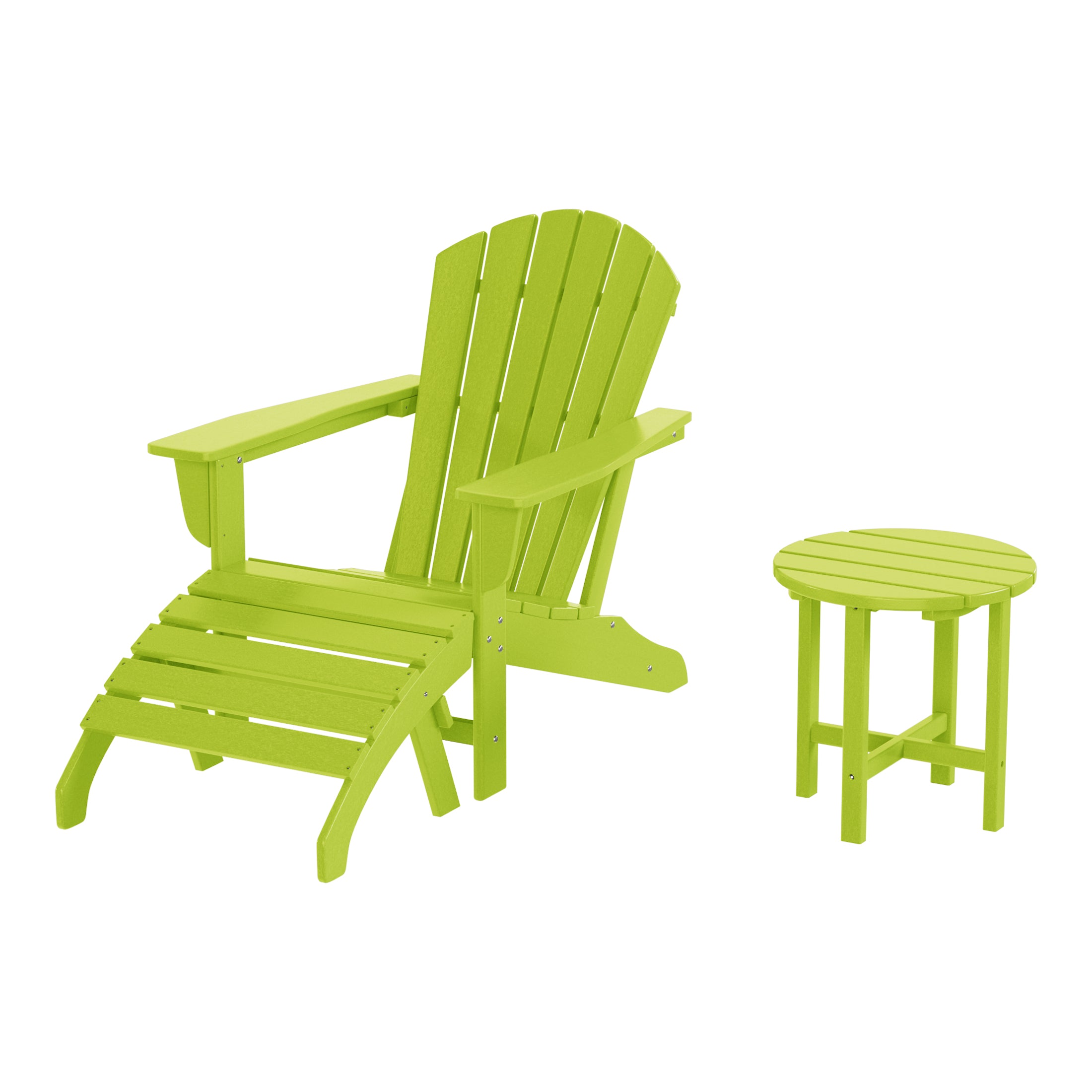 Dylan Outdoor Adirondack Chair With Ottoman And Side Table 3-Piece Set