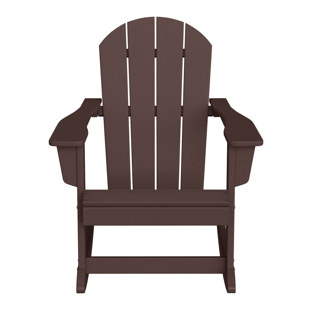 Malibu 3-Piece set Outdoor / Patio Poly Adirondack rocking chairs with a side table ( 2 seater )