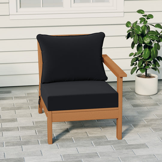 Avalon Outdoor Patio HDPE Right Arm Sectional Corner Club Chair with Patio Cushions