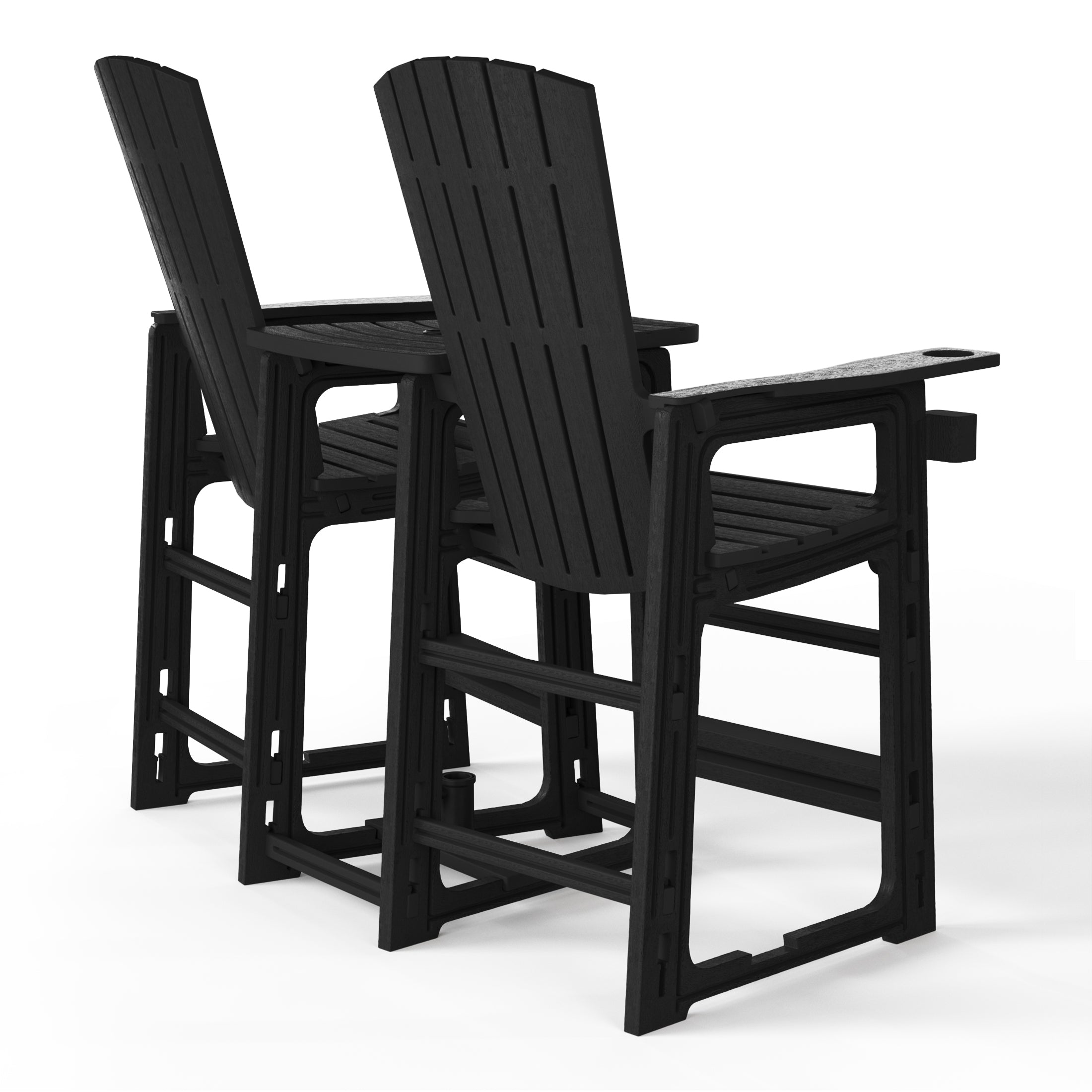 Azura Outdoor Tall Adirondack Chairs With Connecting Table Tray (Set of 2)