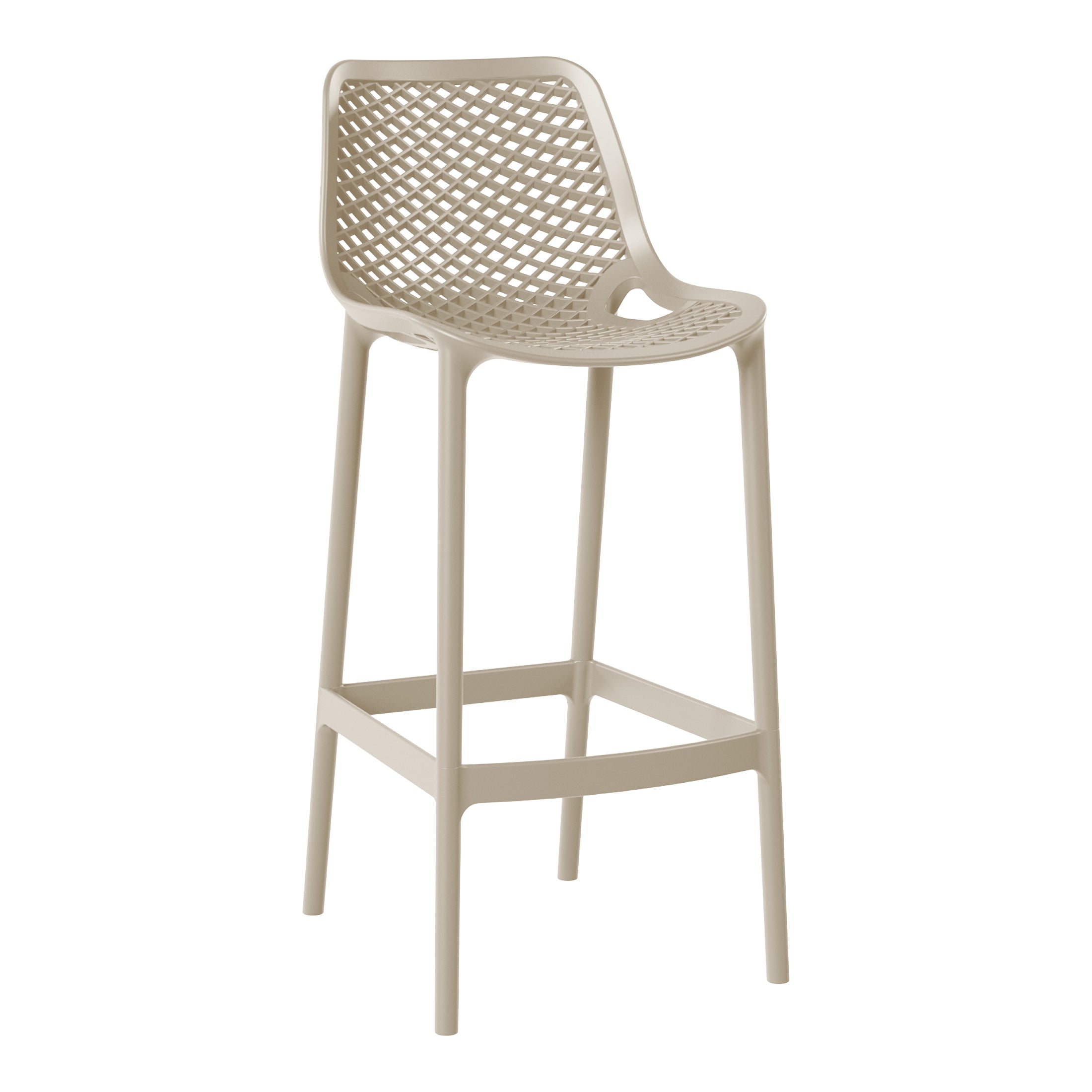 Playa 41.75" Outdoor Modern Polypropylene Plastic Patio Bar Height Stools (Set of 2)