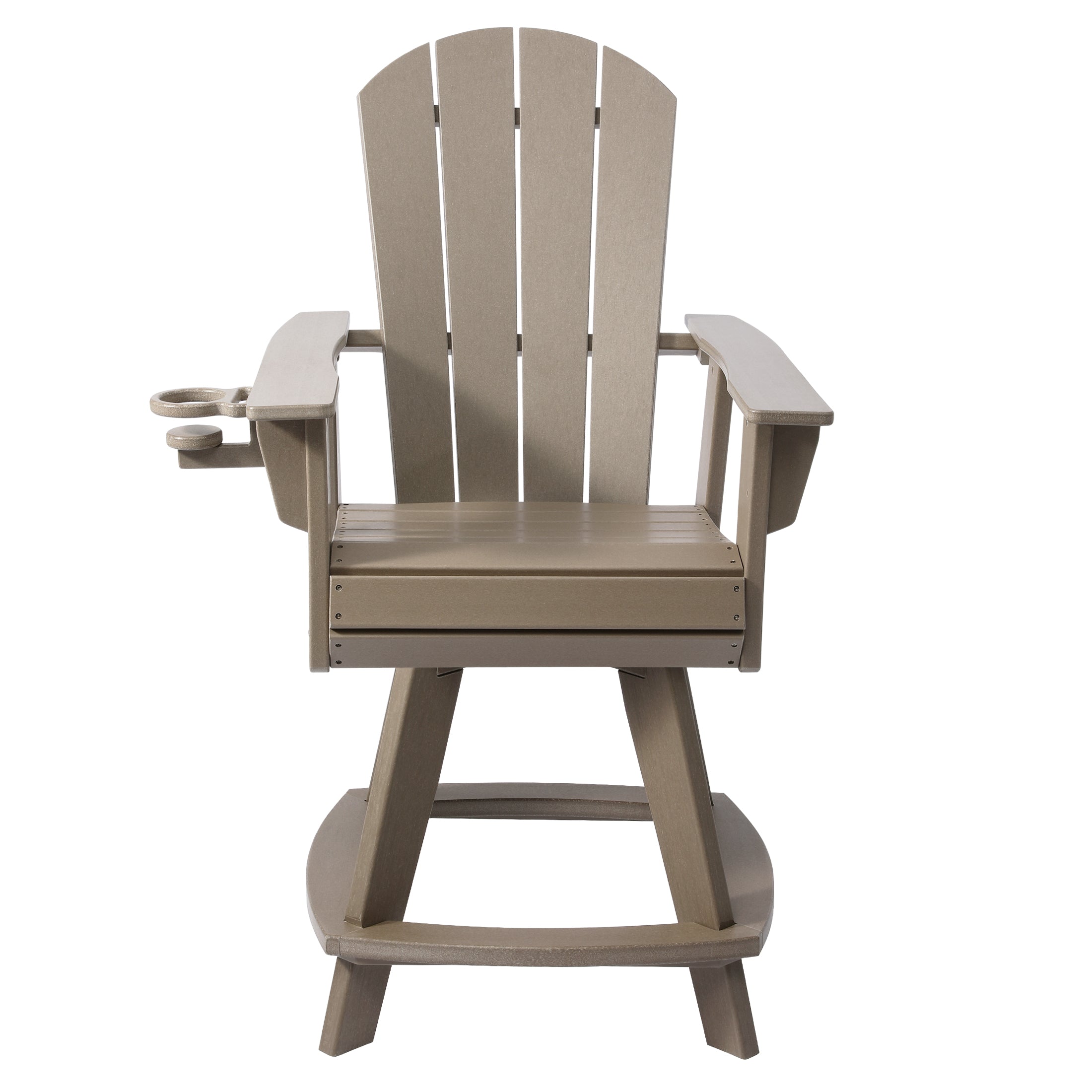Malibu Outdoor HDPE Adirondack Swivel Counter Height Bar Chair With Cup Holder
