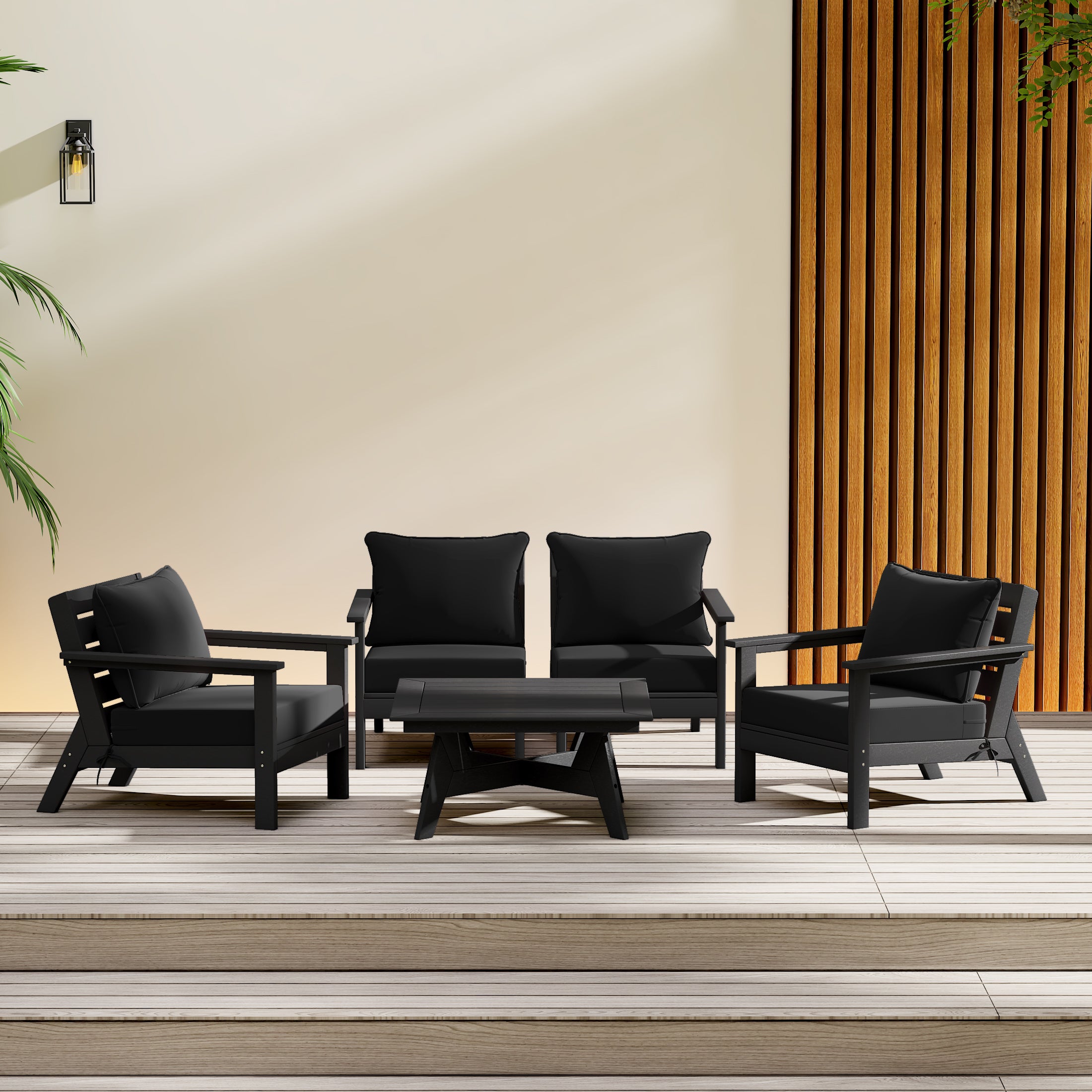 Avalon Outdoor 5-Piece Modular Sectional Patio Furniture Sofa Set