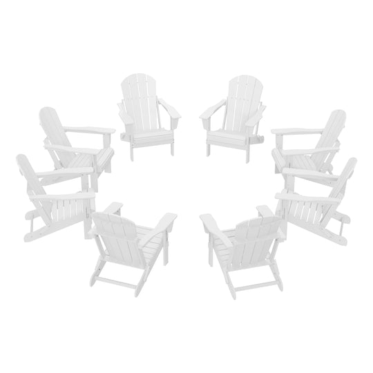 Malibu Outdoor Folding Poly Adirondack Chair (Set of 8)