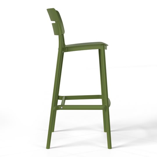 Playa Stackable Polypropylene Resin Plastic Outdoor Patio Bar Stools (Set of 2)