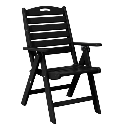 Malibu 7-Piece HDPE Rectangular Patio Dining Table Set with Foldable Chairs