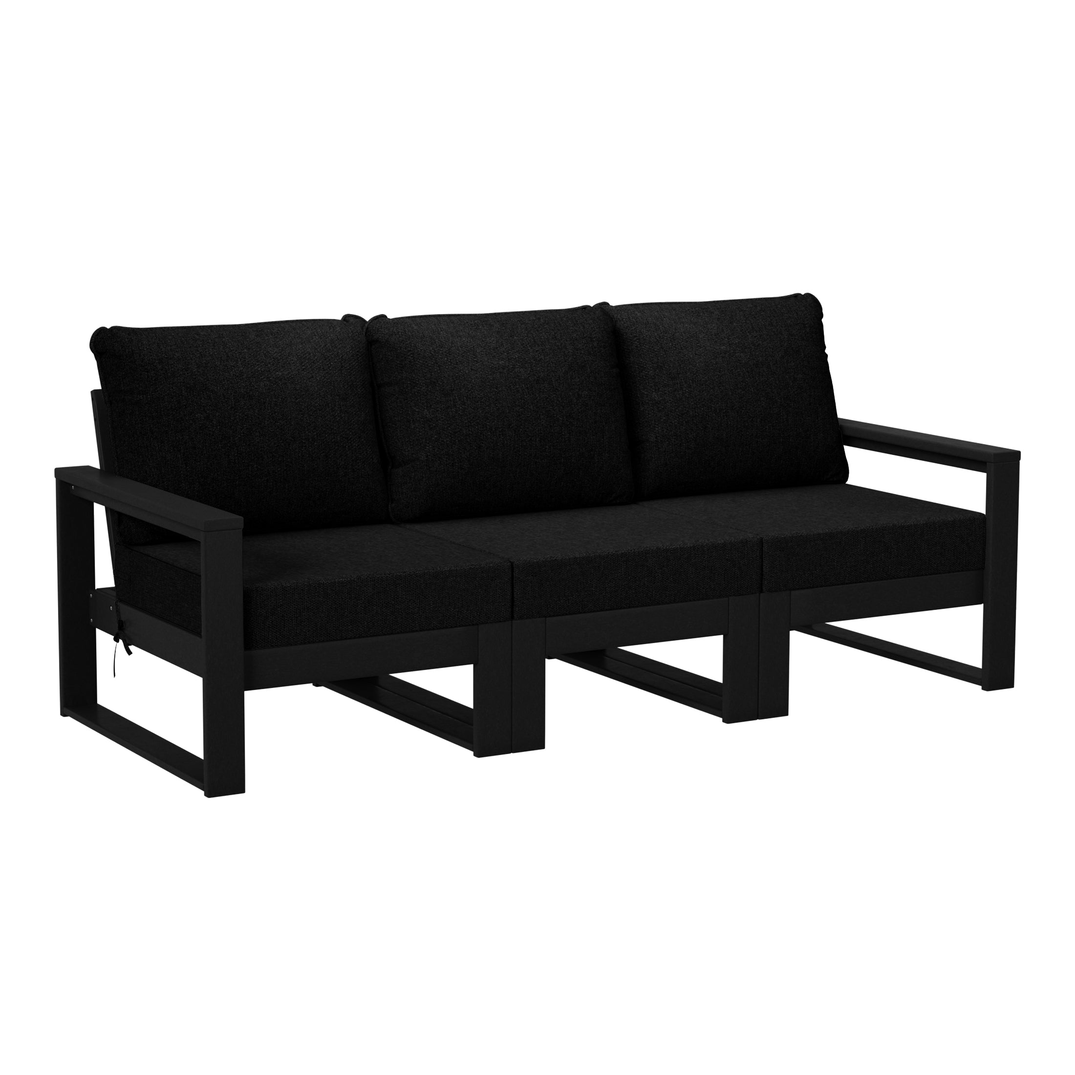 Montara Outdoor HDPE All-Weather Modern Deep Seating Patio Sofa with Waterproof Cushions