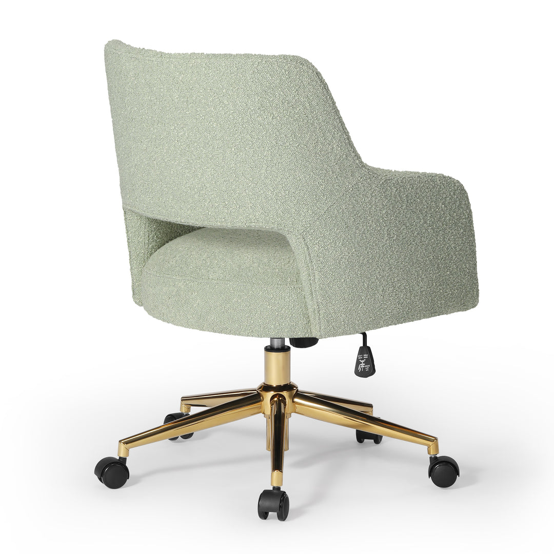 Genevieve Mid-Century Modern Swivel Office Vanity Chair with Wheels
