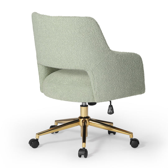 Genevieve Mid-Century Modern Swivel Office Vanity Chair with Wheels